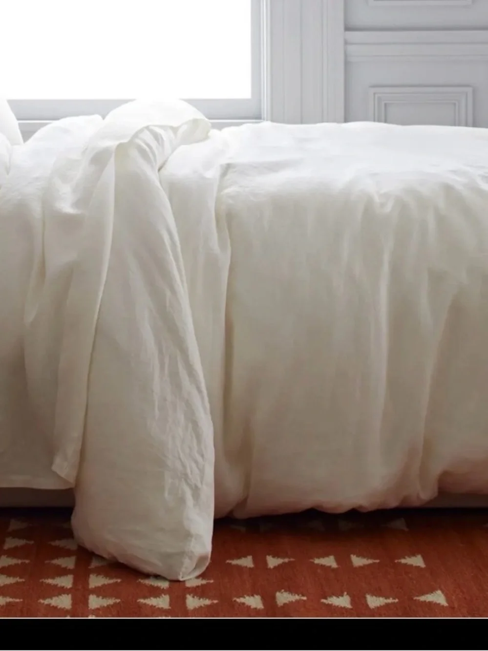 NWT Quince European Linen 1 Piece Duvet Cover, Full/Queen (Ivory)